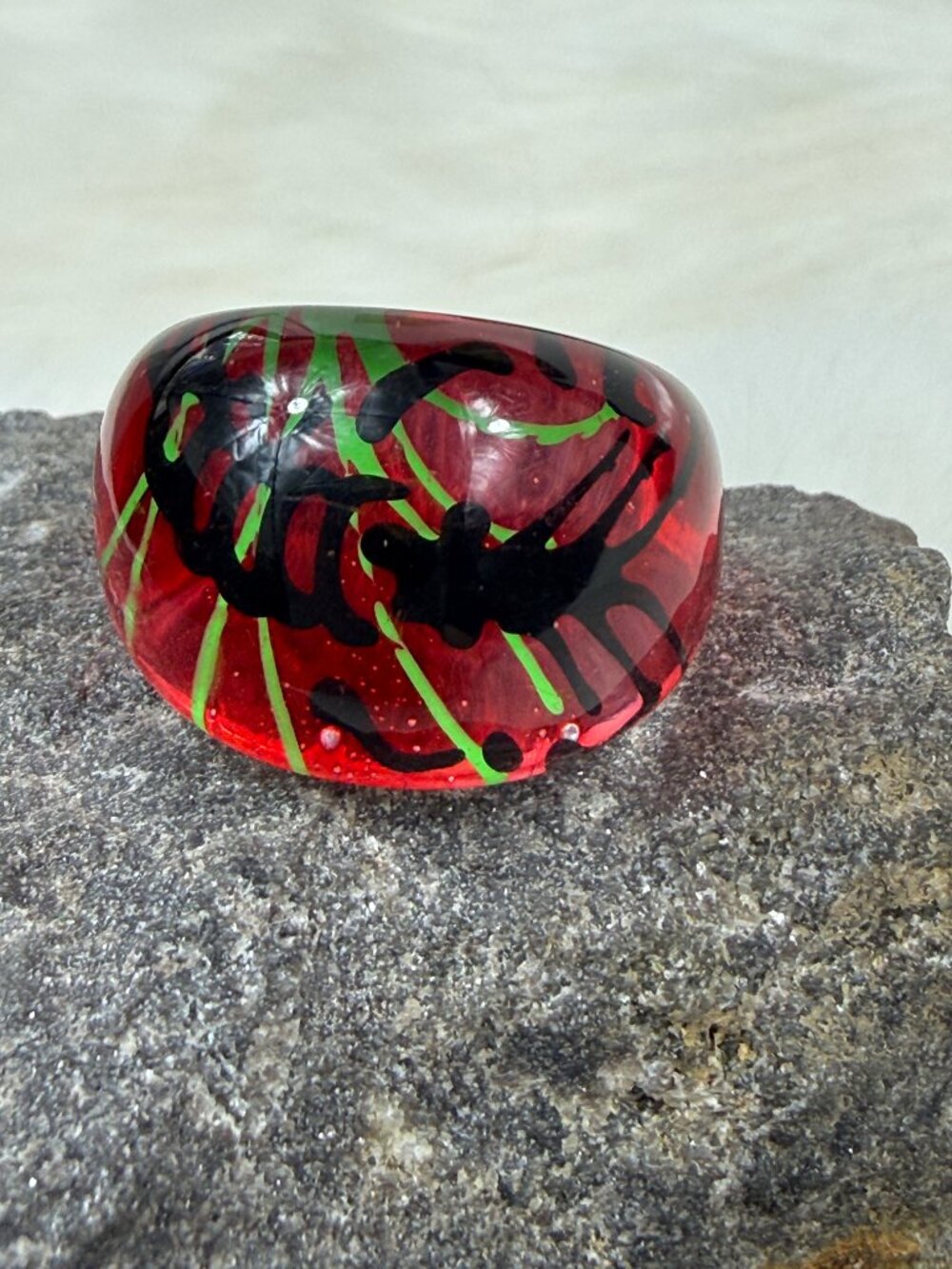 Acrylic Scorpion Ring Size 6.75